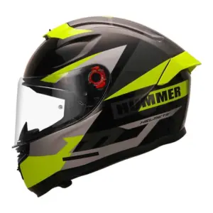 MT Helmet Hummer Quo - Gloss Fluro Yellow Helmet