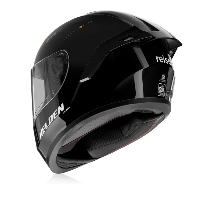 Reise Helden Helmet - Solid Black Gloss - Image 5