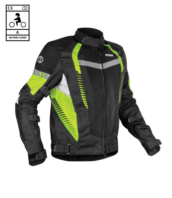 TORNADO PRO 4 JACKET - CE CERTIFIED CLASS A - Black Hi-Viz Green